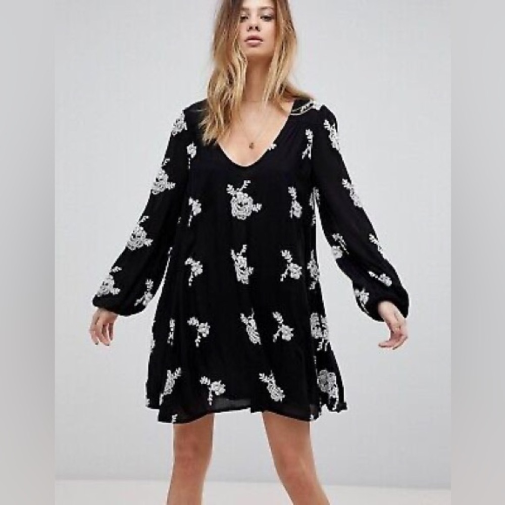 Free People Emma's Dress in Black Combo size small